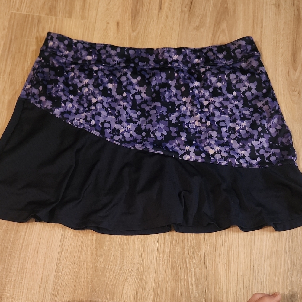 PGA Tour Floral Mini Skirt in Purple and Blue